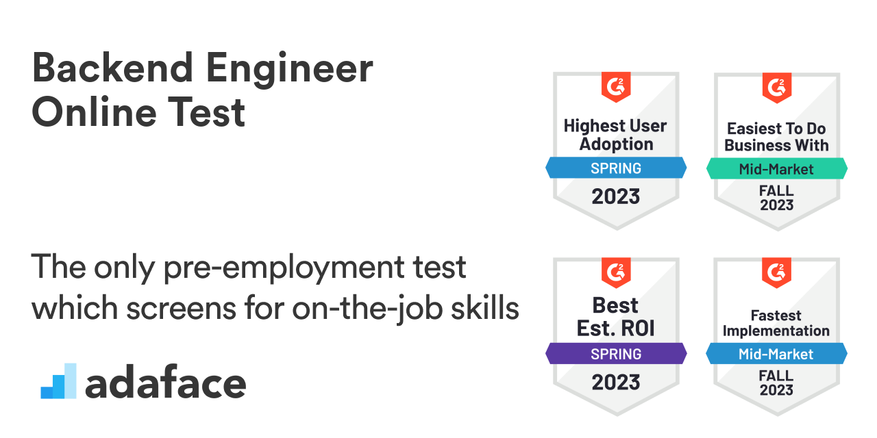 Backend Engineer Online Test | Candidate screening assessment - Adaface
