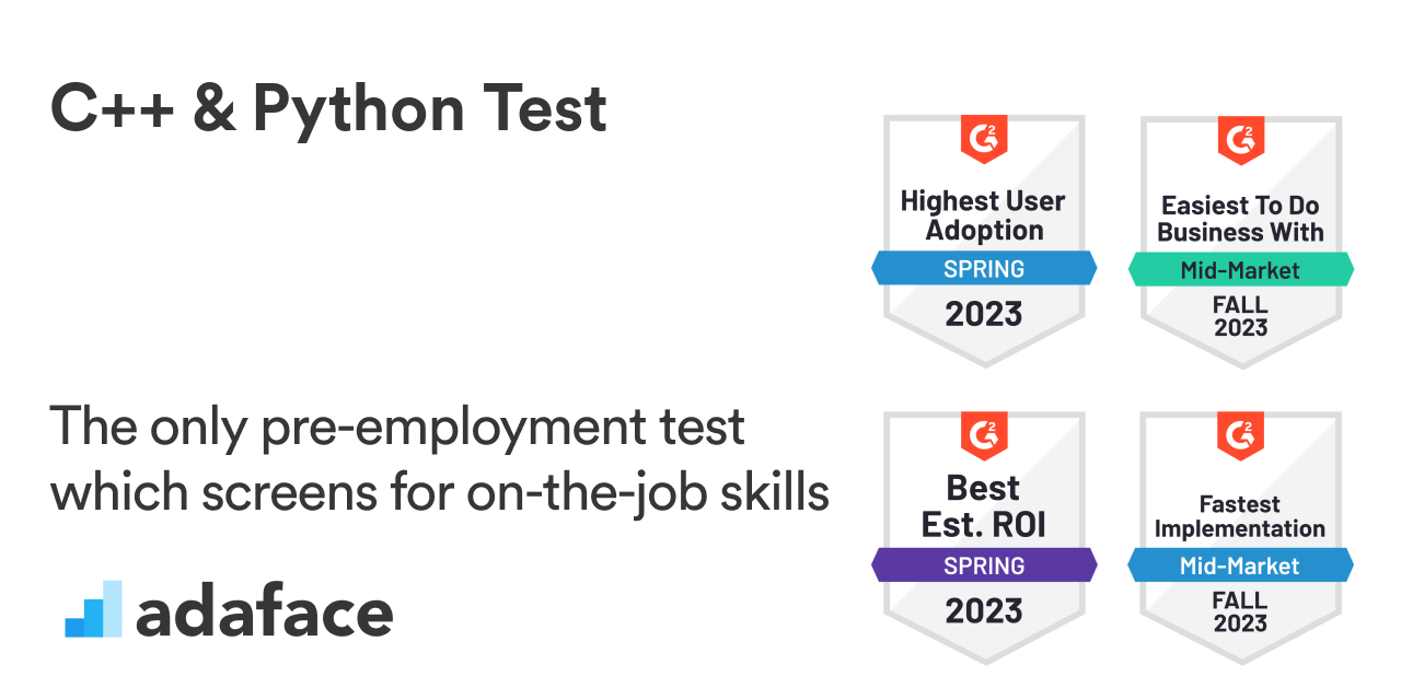 C++ and Python Online Test | Candidate screening assessment - Adaface