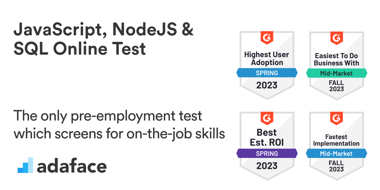 JavaScript, NodeJS and SQL Online Test | Candidate screening assessment ...