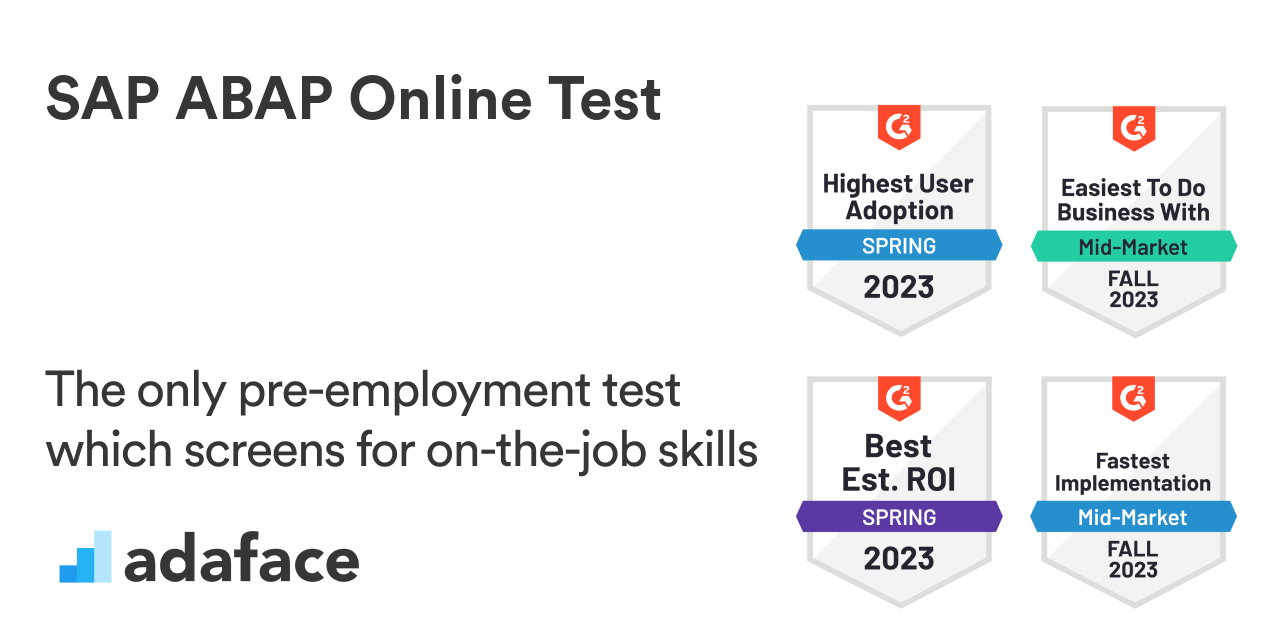 SAP ABAP Online Test | Candidate screening assessment - Adaface